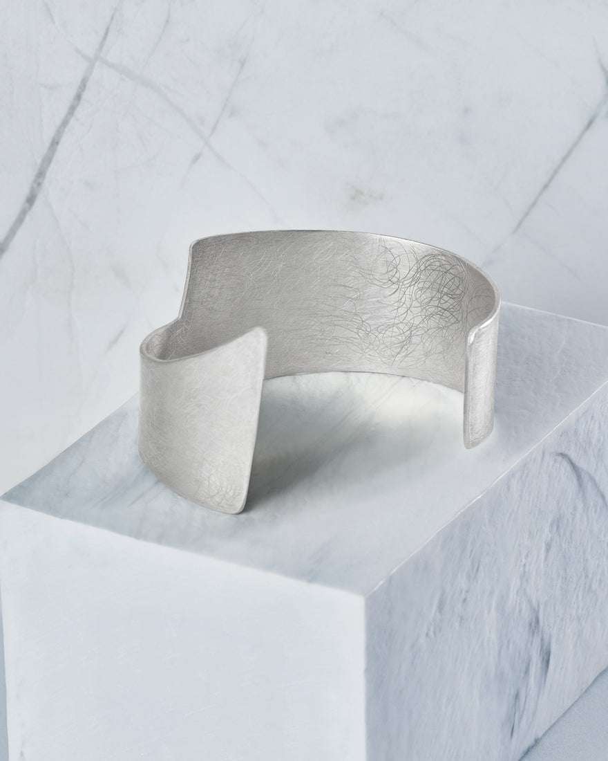 handcrafted sterling silver etched bracelet