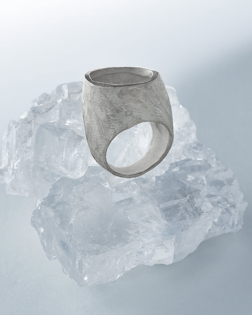 sterling silver open bombo ring