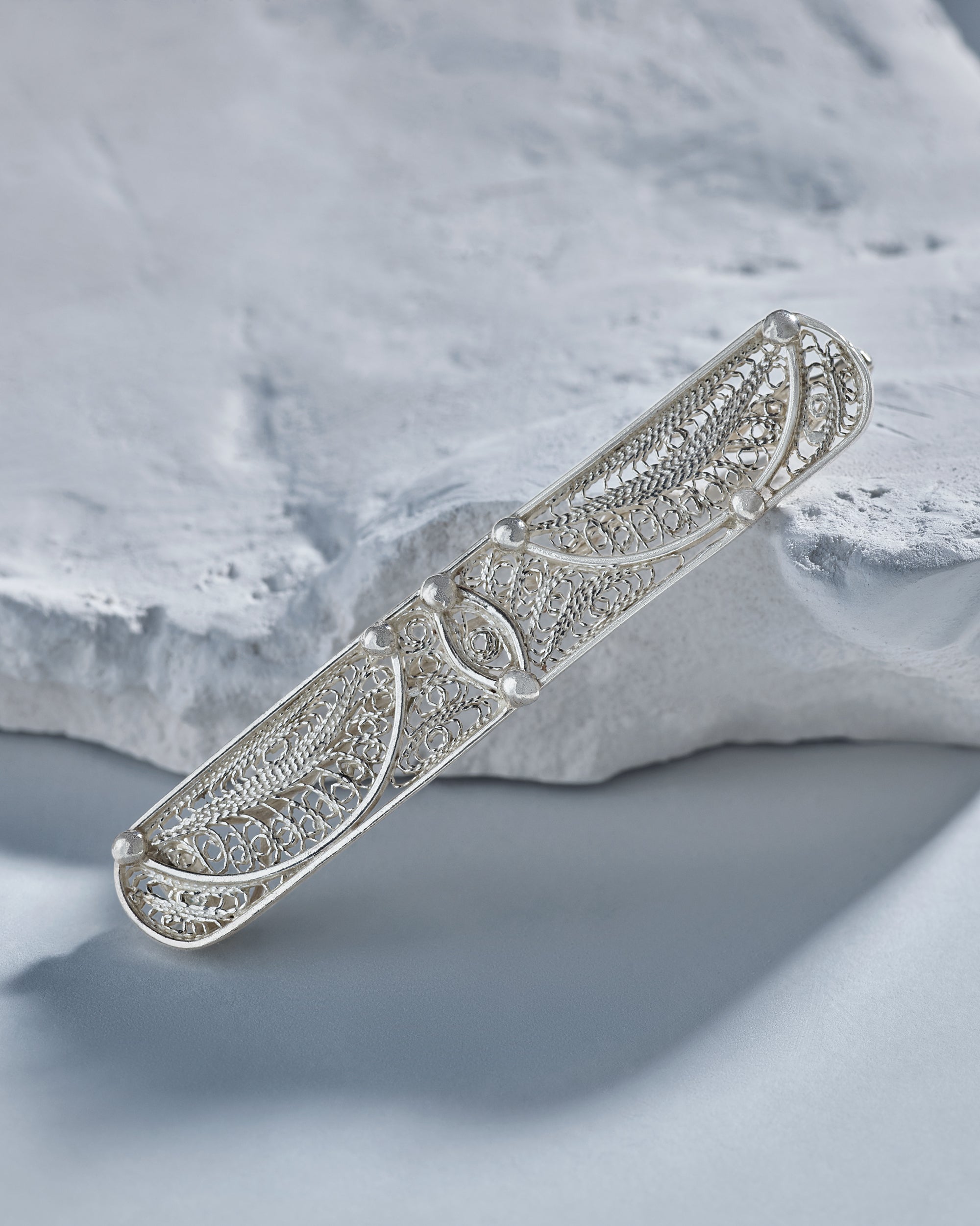 Silver Hair Barrette | Barrette Hair Clip – Rana Mikdashi display picture 1