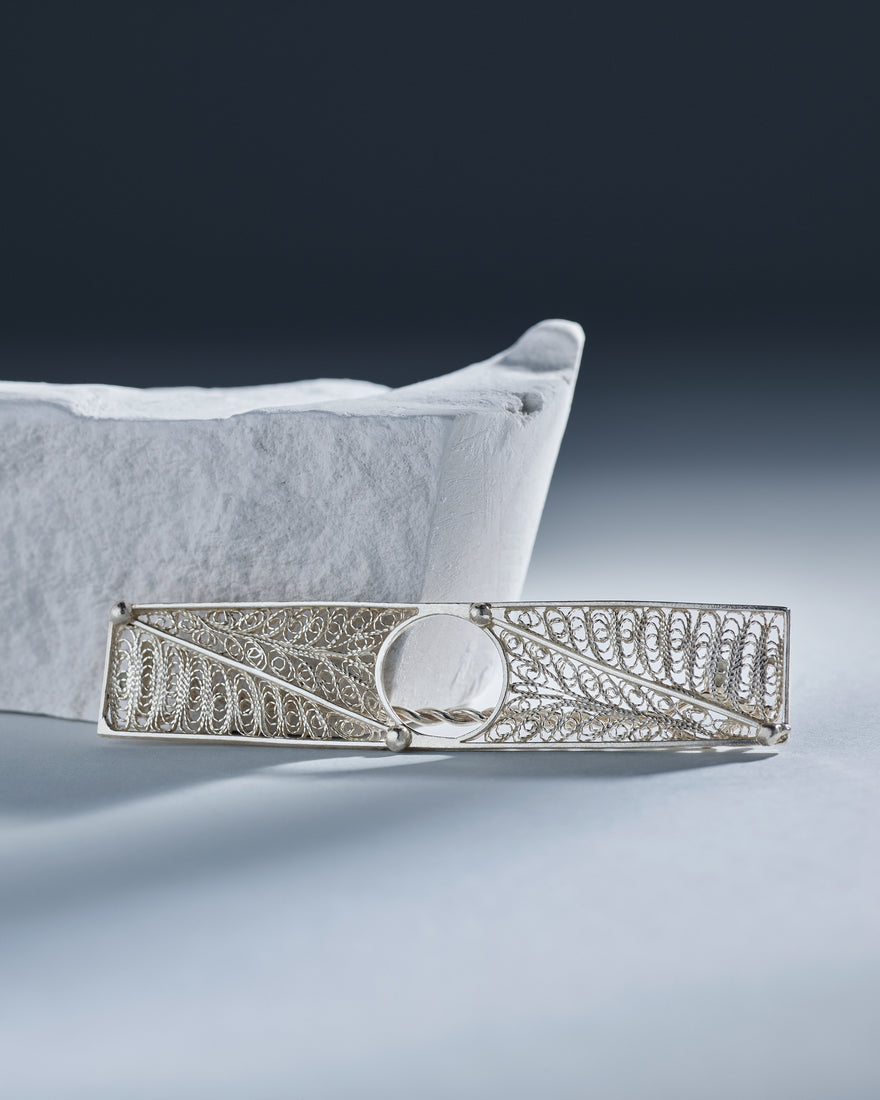rectangular sterling silver hair clip