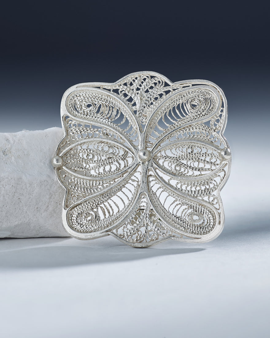 sterling silver flower hair clip