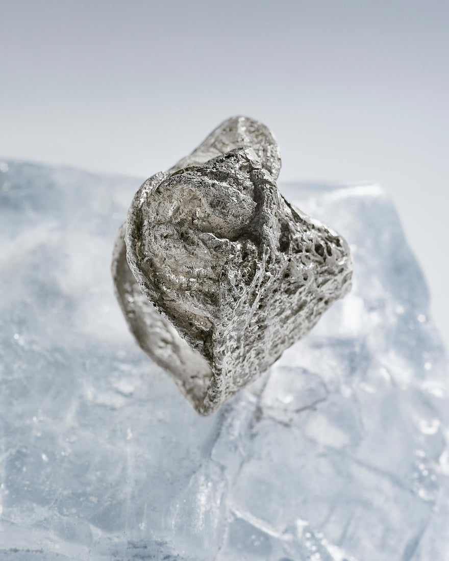 handmade sterling silver textured ring