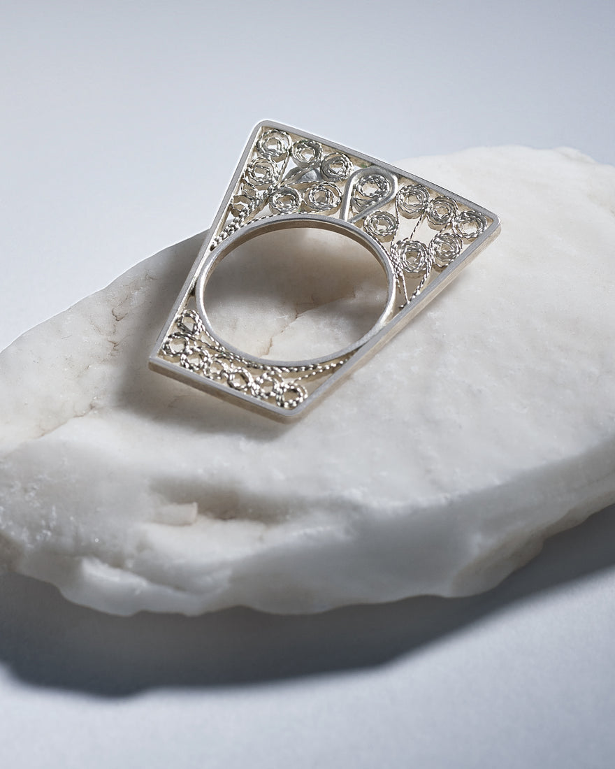 sterling silver wearable art ring