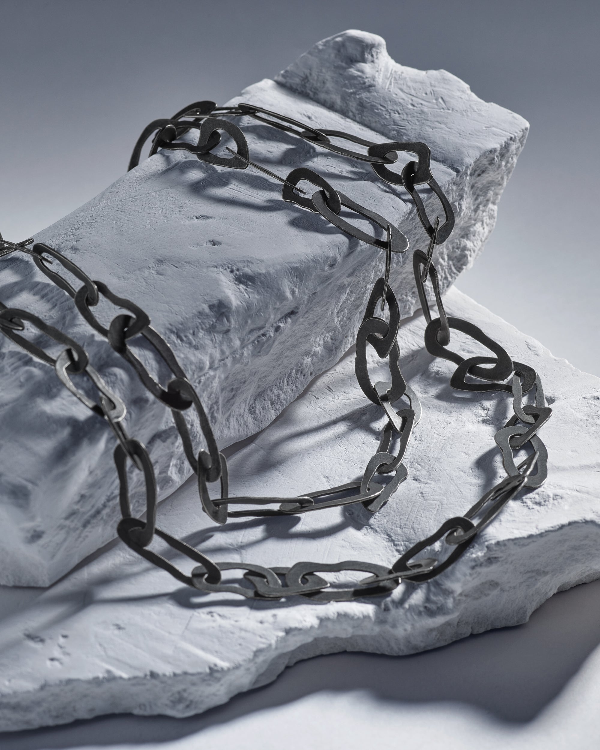 Matte Black Chain Necklace | Oxidised Chain – Rana Mikdashi