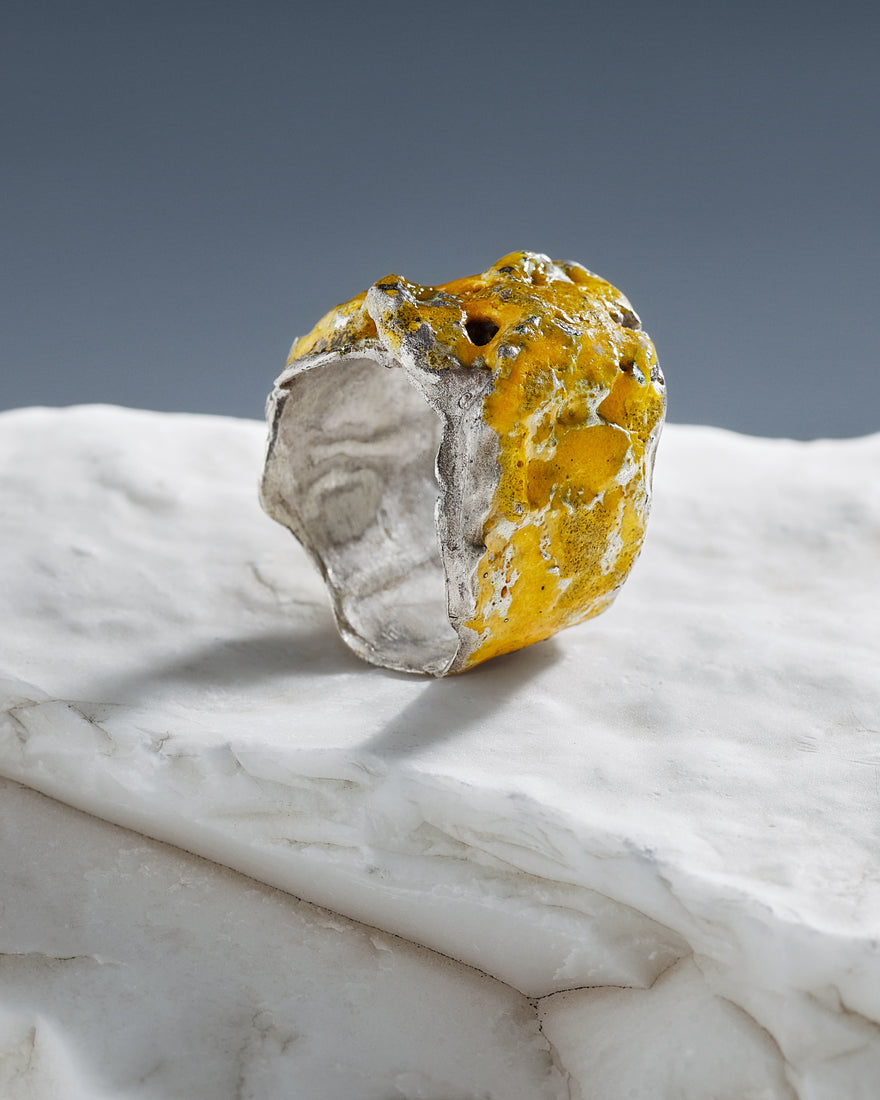 unique handcrafted enamelled ring